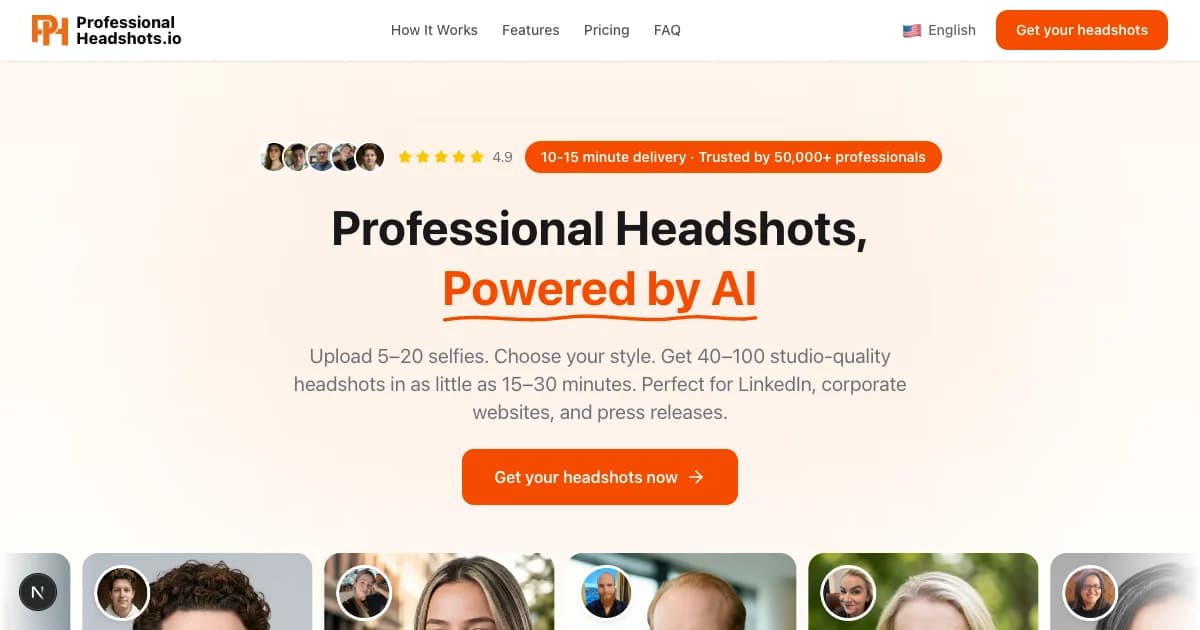 AI Headshot Generator product preview for startup listing on Aura++