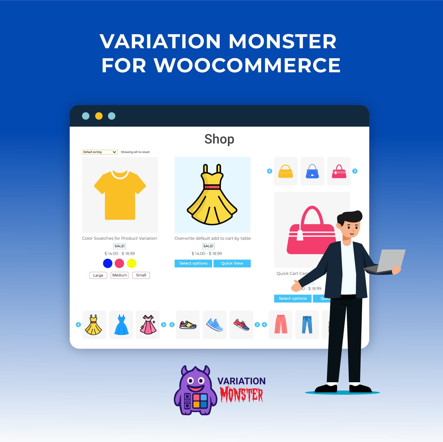 Variation Monster for WooCommerce product preview for startup listing on Aura++
