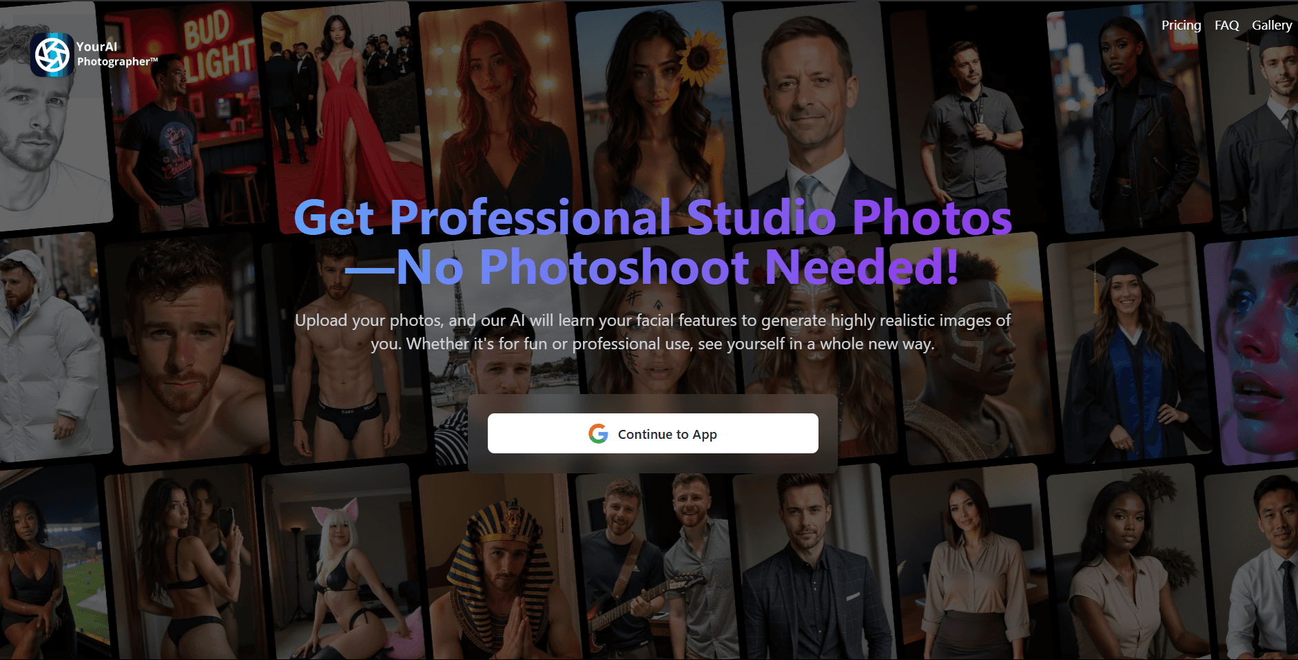 YourAIPhotographer  product preview for startup listing on Aura++