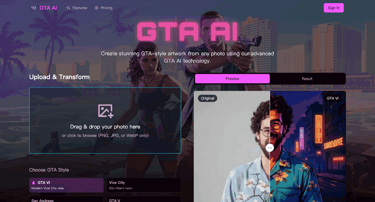 GTA AI product preview for startup listing on Aura++
