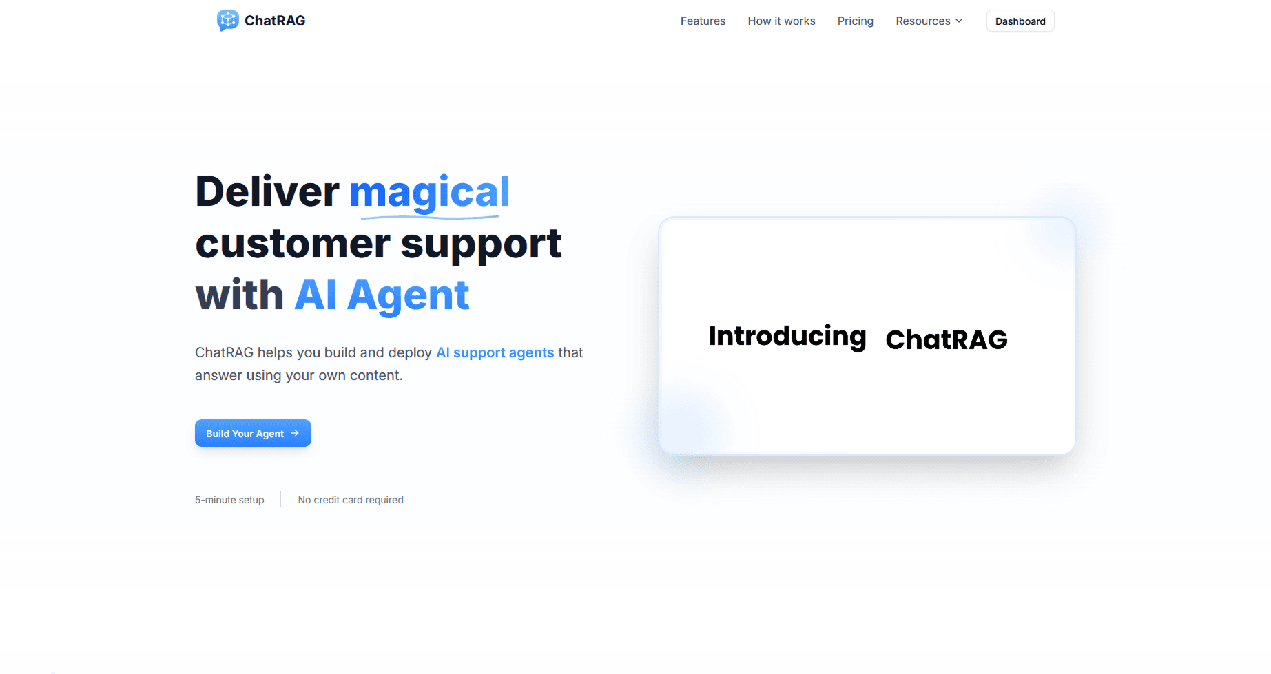 ChatRAG product preview for startup listing on Aura++