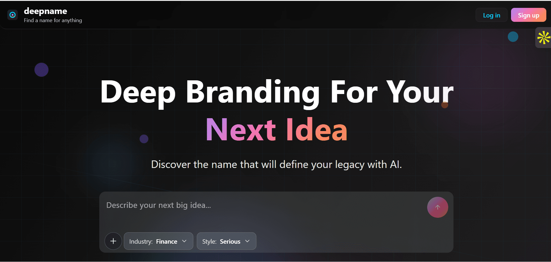 deepname  product preview for startup listing on Aura++