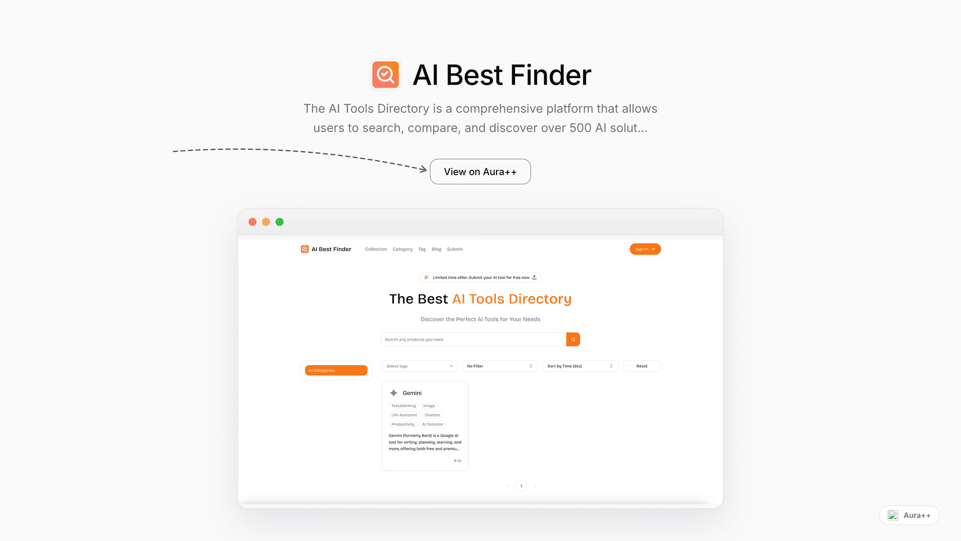 AI Best Finder launch story featured image on Aura++