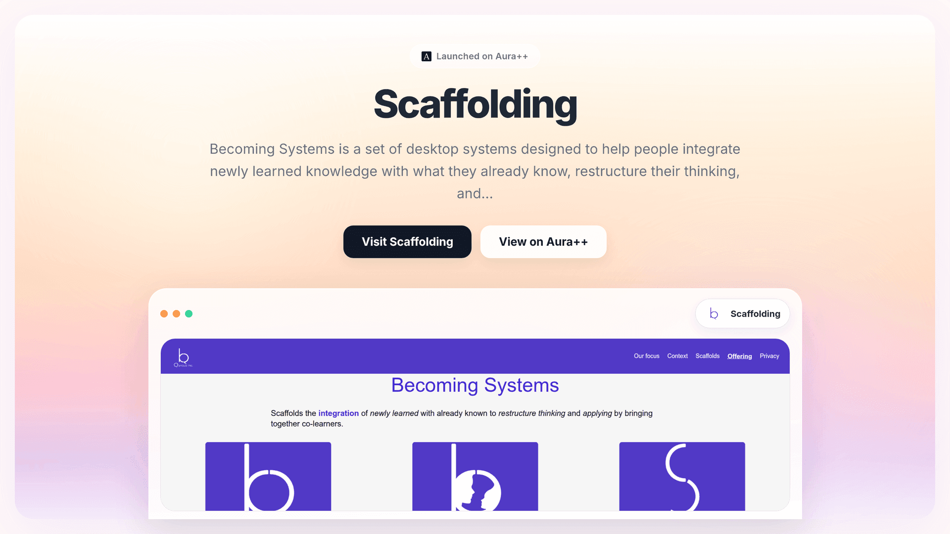 Scaffolding launch story featured image on Aura++