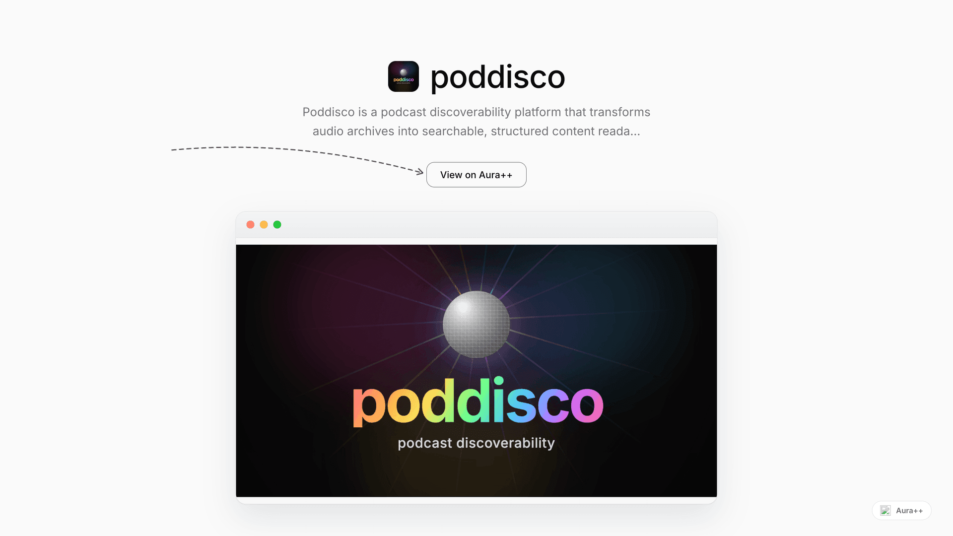 poddisco launch story featured image on Aura++