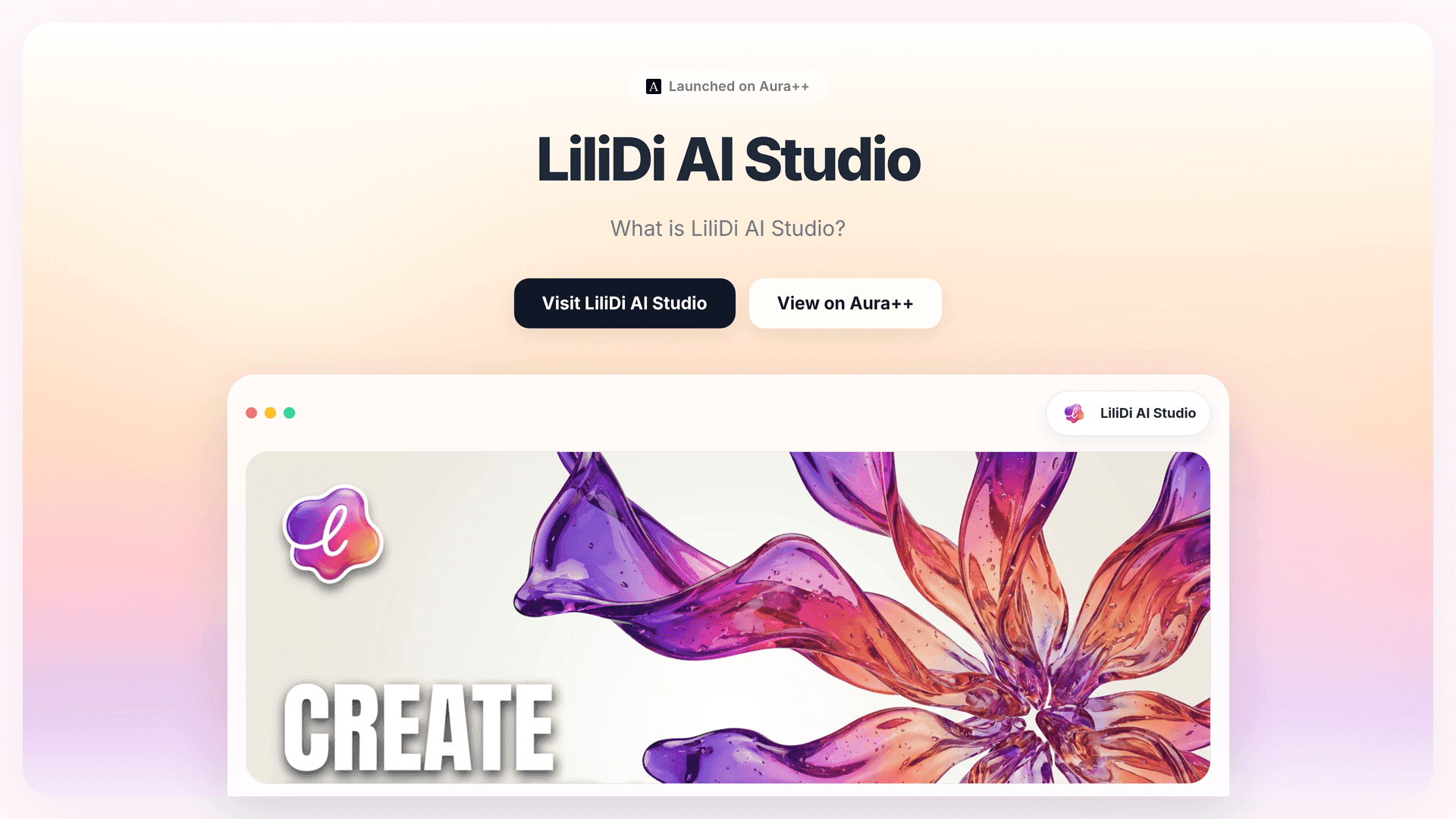 LiliDi AI Studio launch story featured image on Aura++