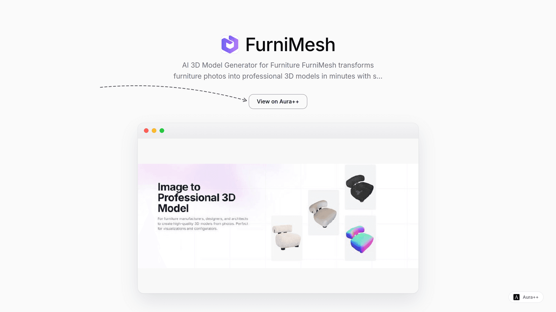 Transform Furniture Photos to 3D Models with FurniMesh AI