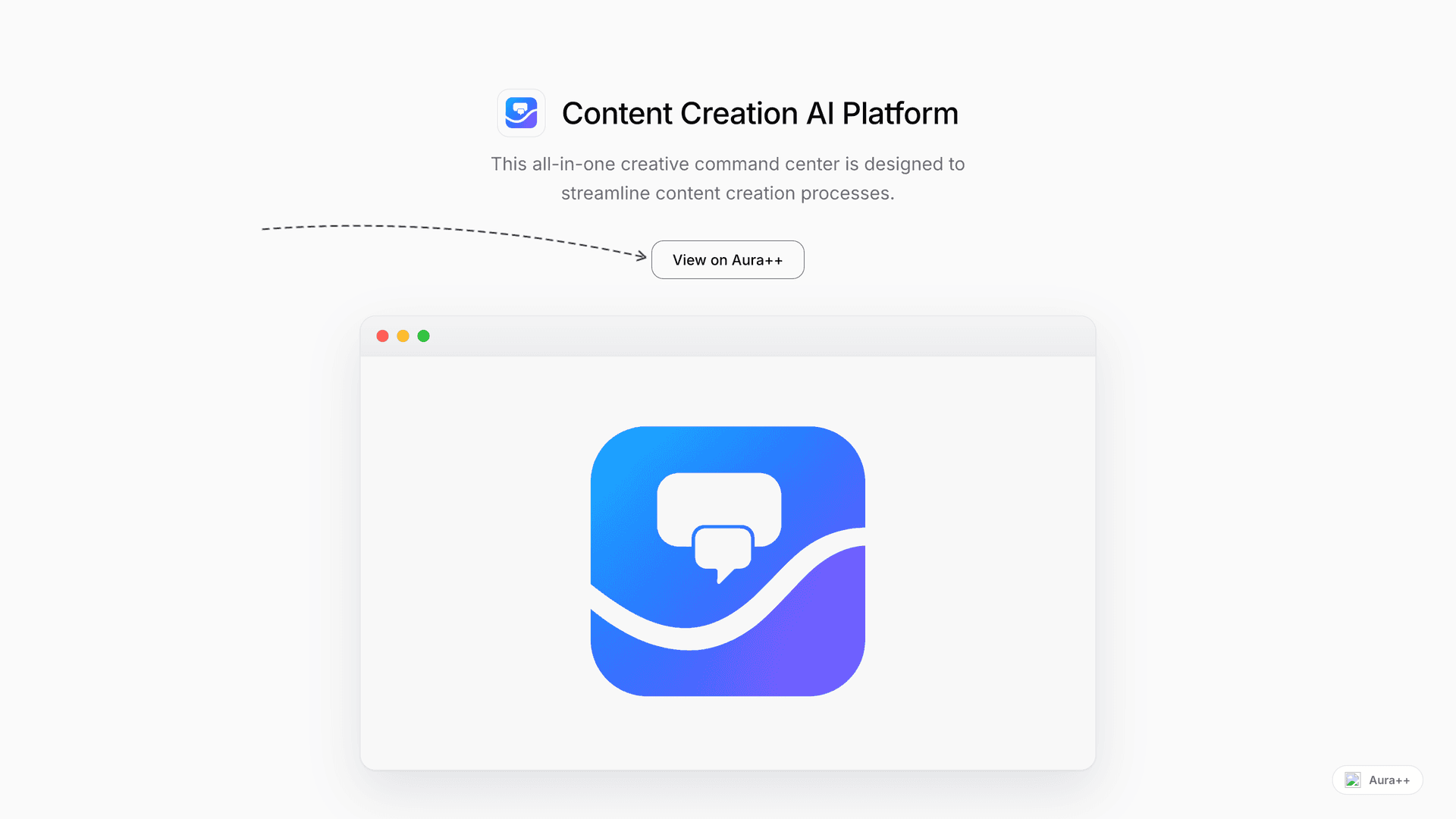 Content Creation AI Platform launch story featured image on Aura++