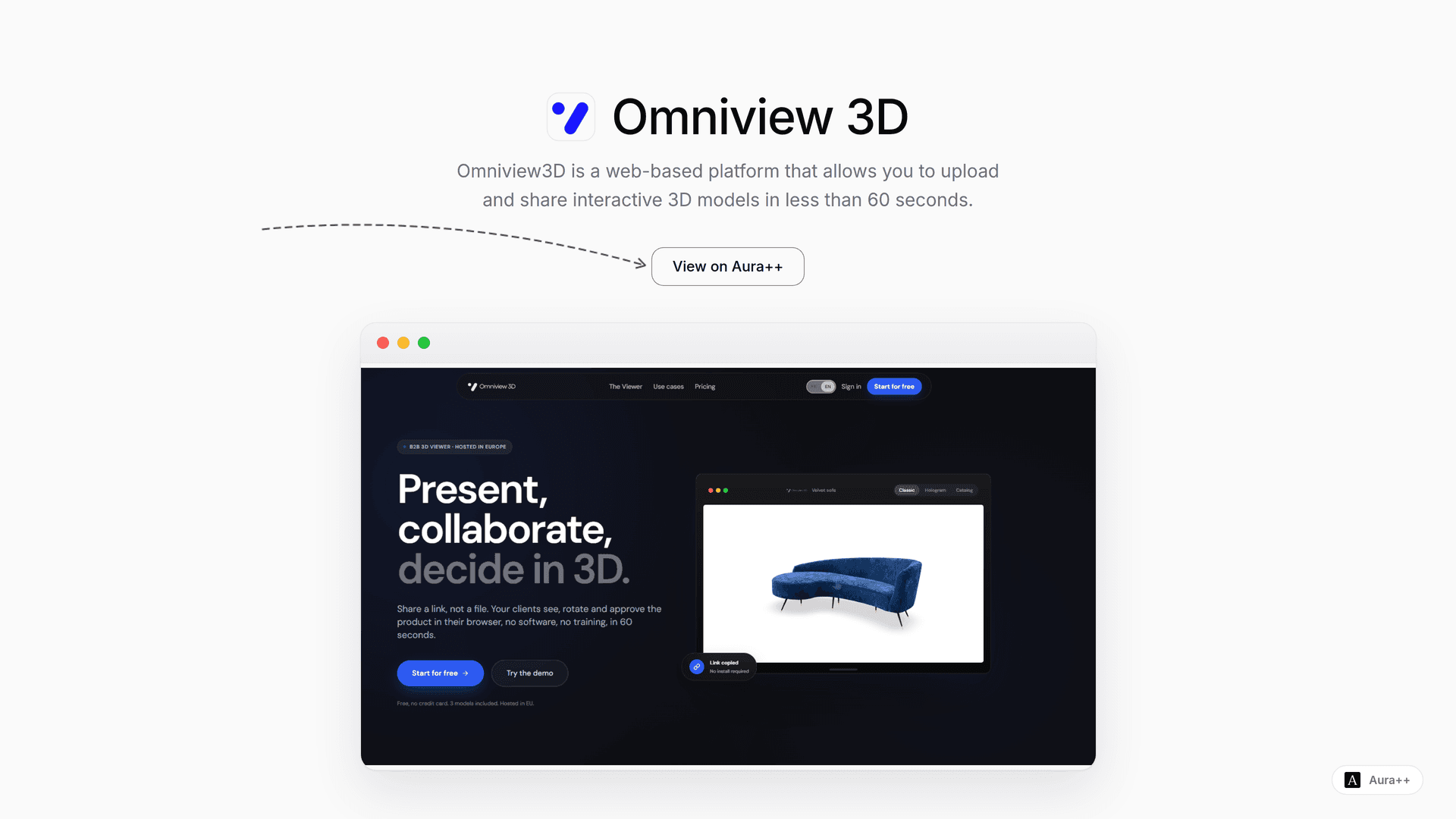 Omniview 3D launch story featured image on Aura++