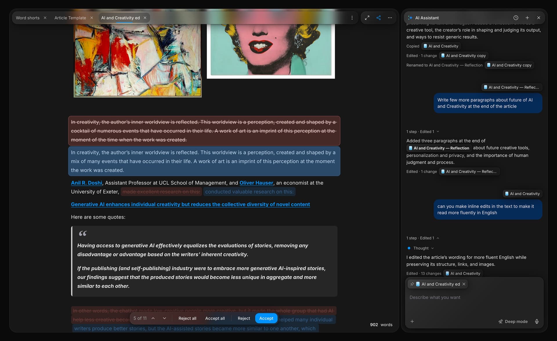 Strokes product preview for startup listing on Aura++