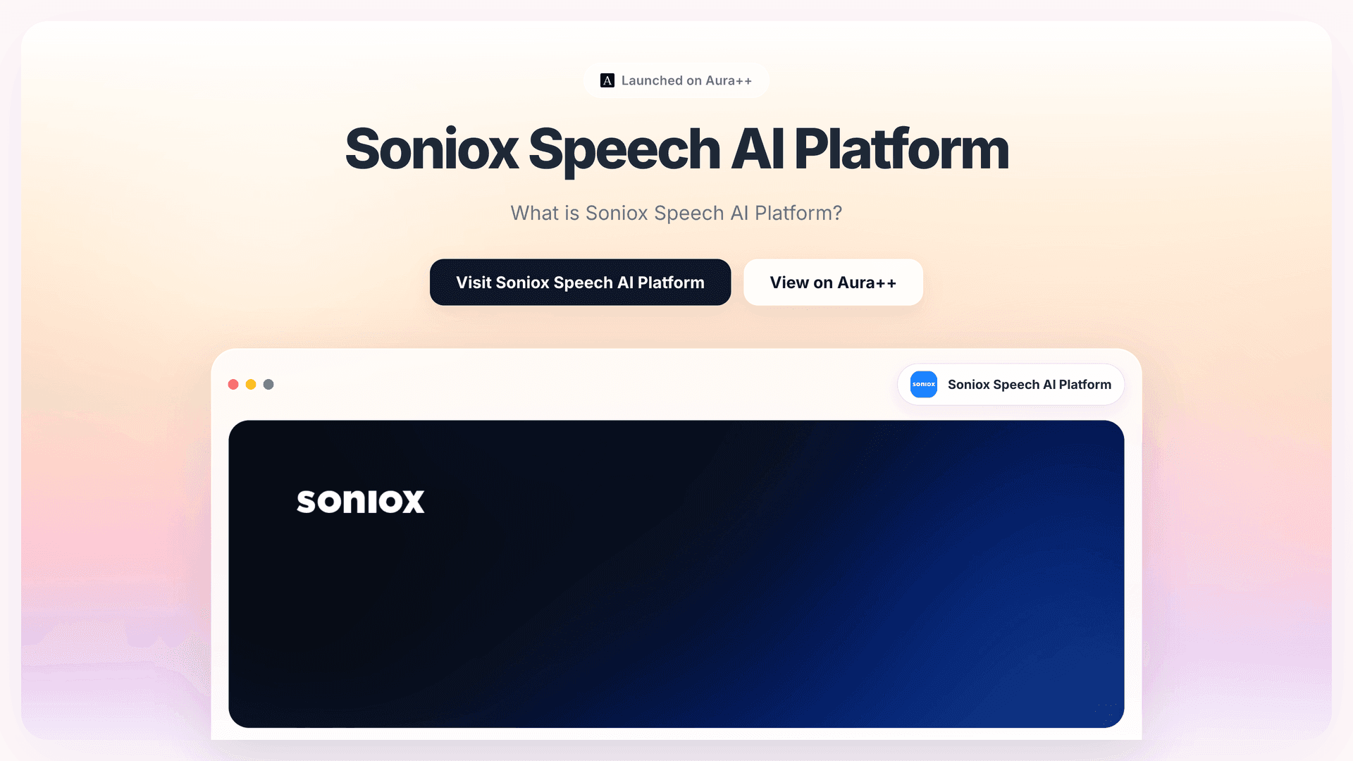 Soniox Speech AI Platform launch story featured image on Aura++