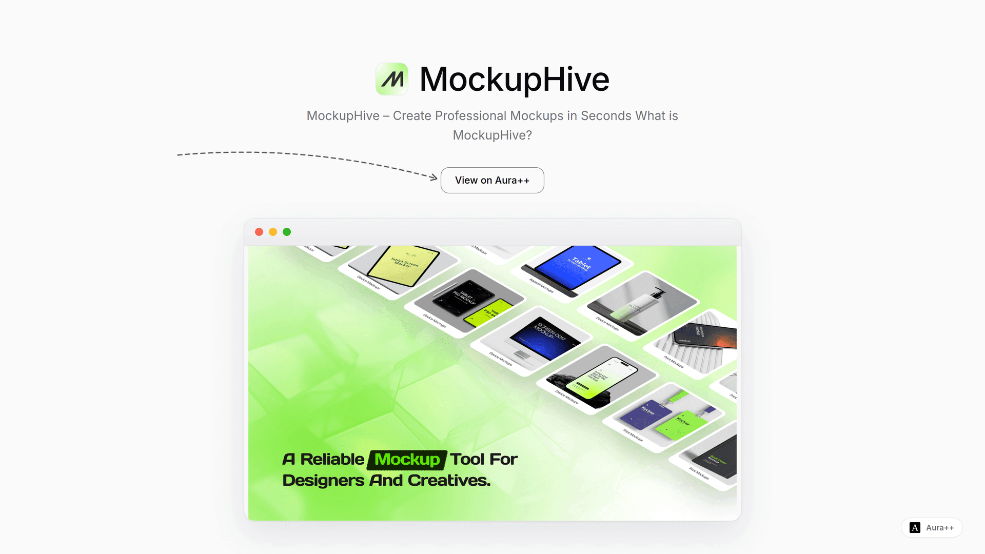 MockupHive launch story featured image on Aura++