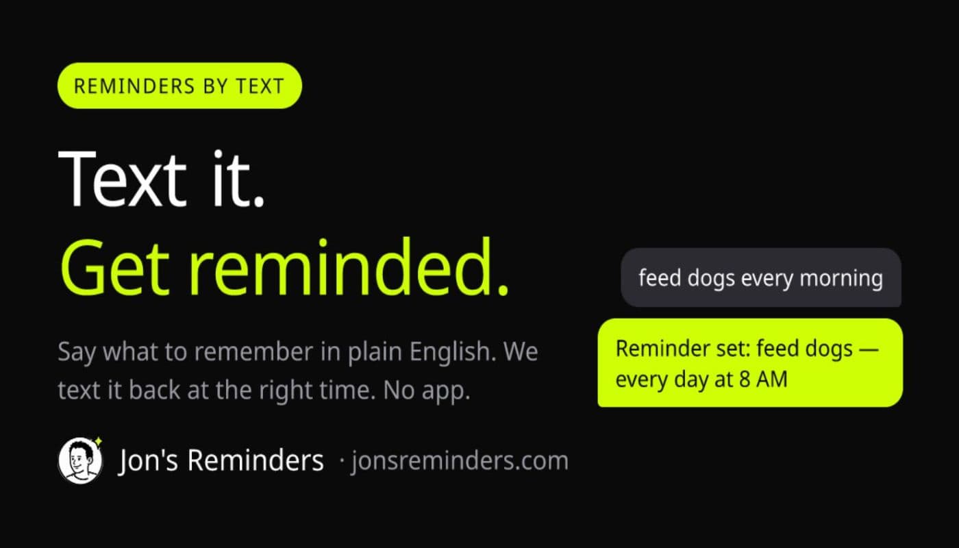 Jon's Reminders product preview for startup listing on Aura++