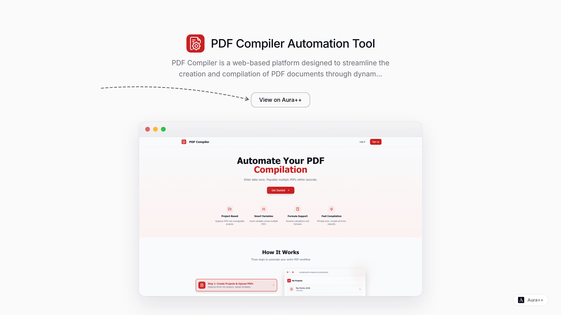 PDF Compiler Automation Tool launch story featured image on Aura++