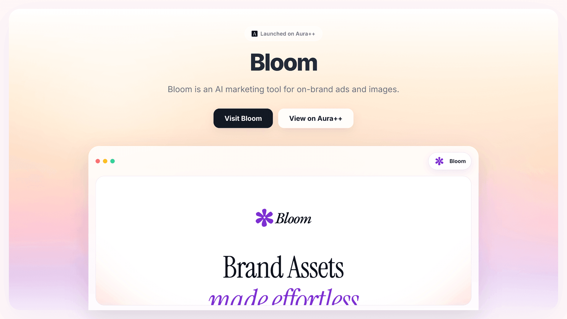 Bloom launch story featured image on Aura++