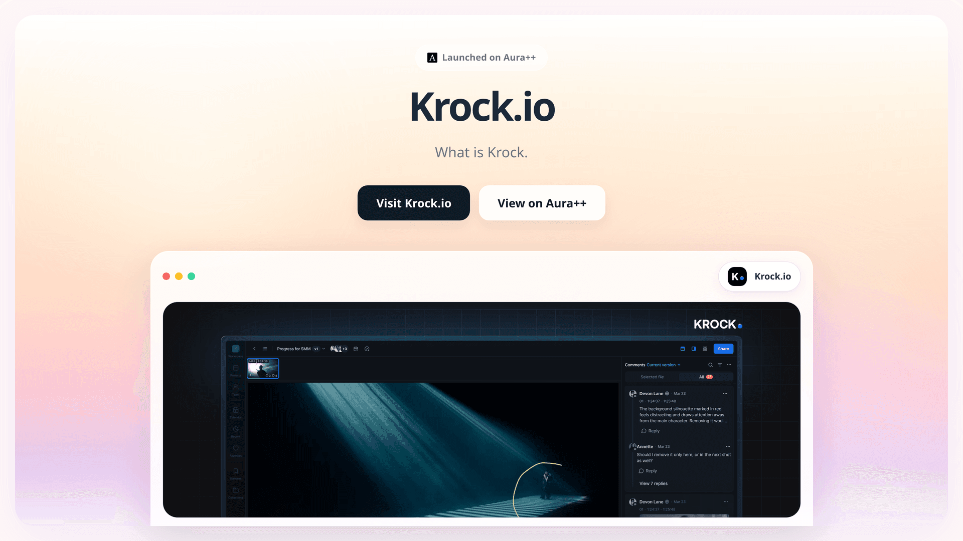 Krock.io launch story featured image on Aura++