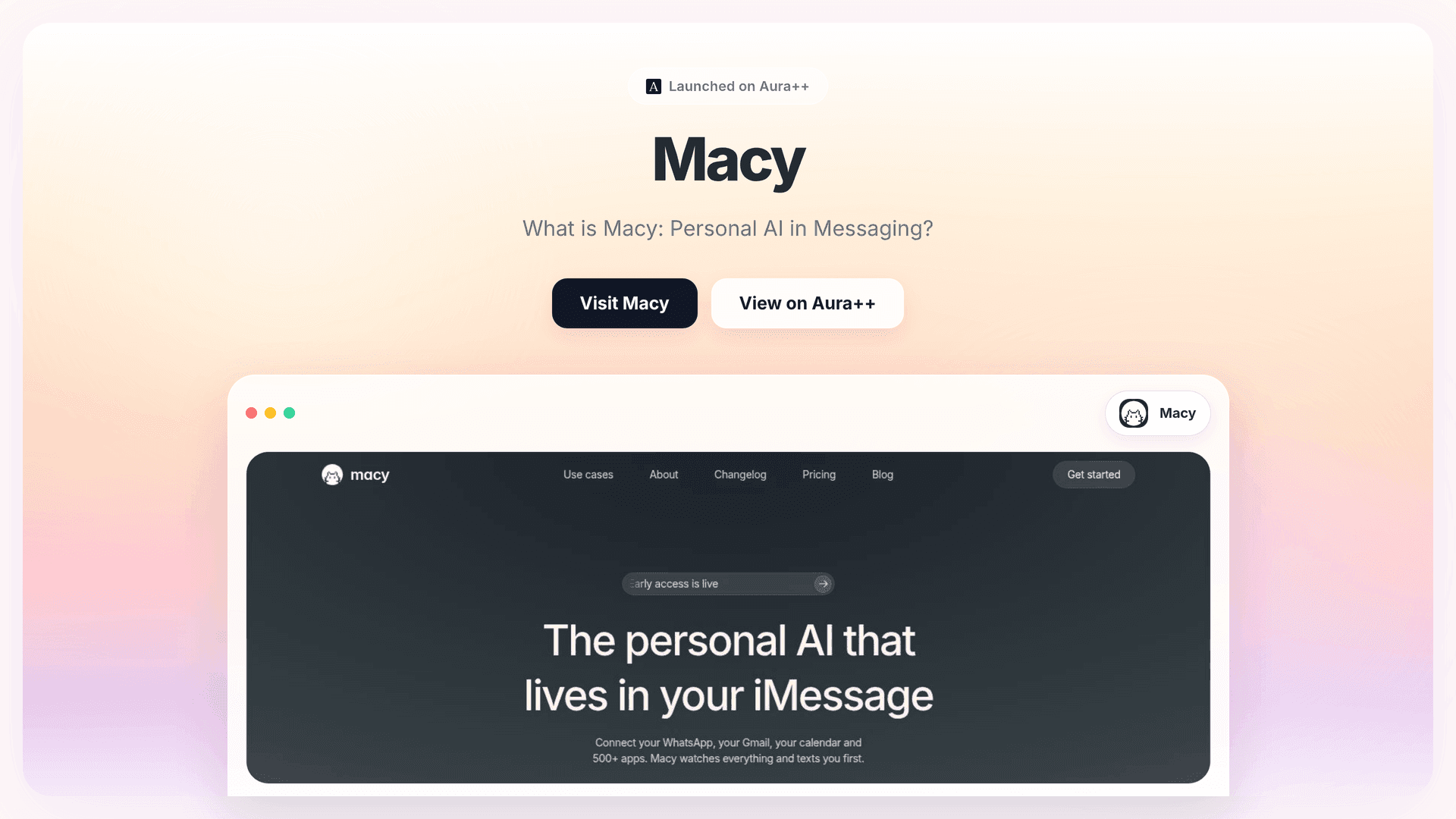 Macy launch story featured image on Aura++