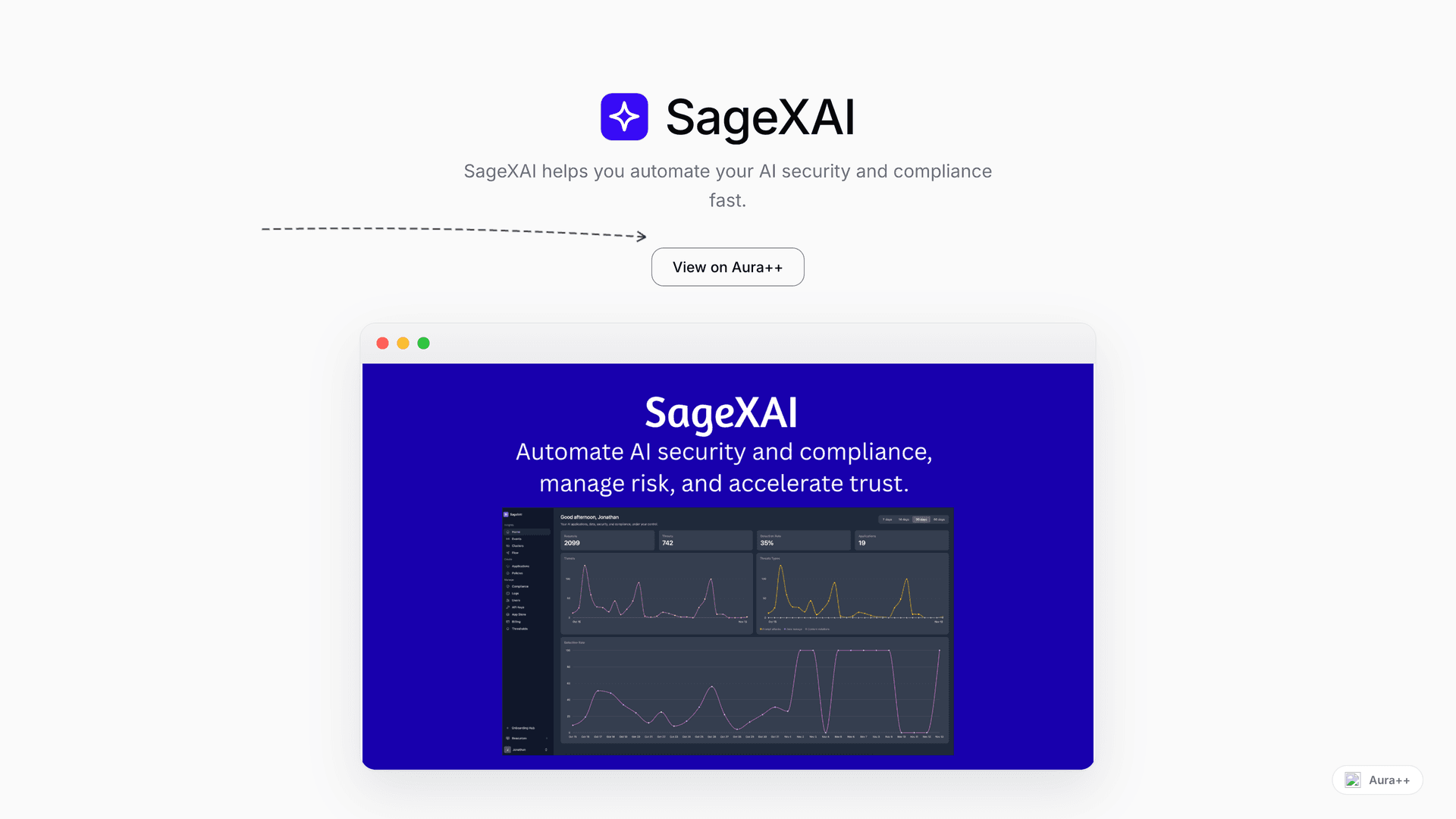 SageXAI launch story featured image on Aura++