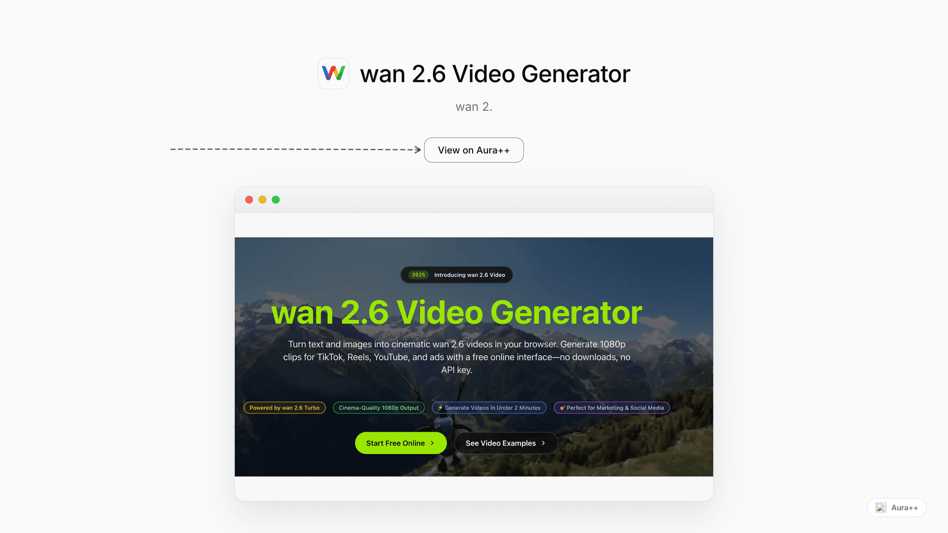 wan 2.6 Video Generator launch story featured image on Aura++