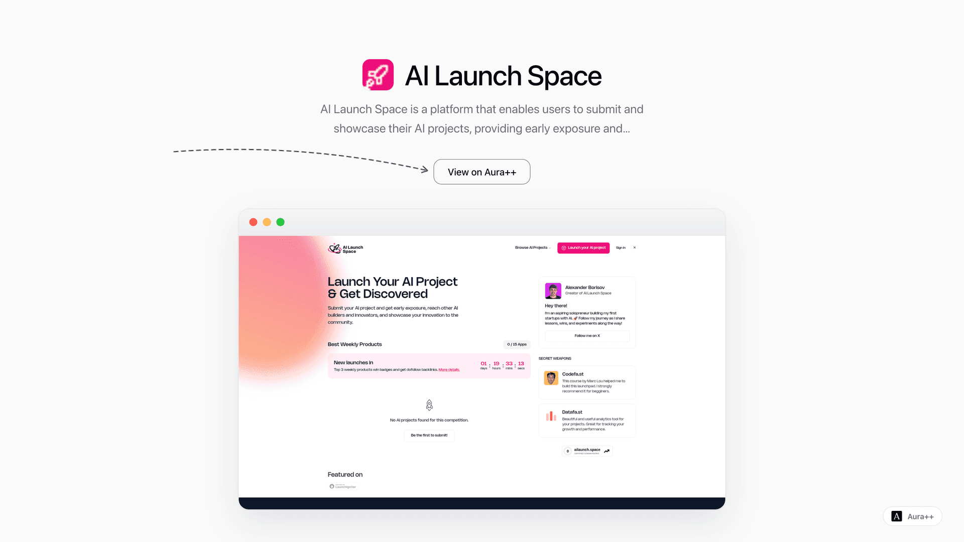 AI Launch Space launch story featured image on Aura++