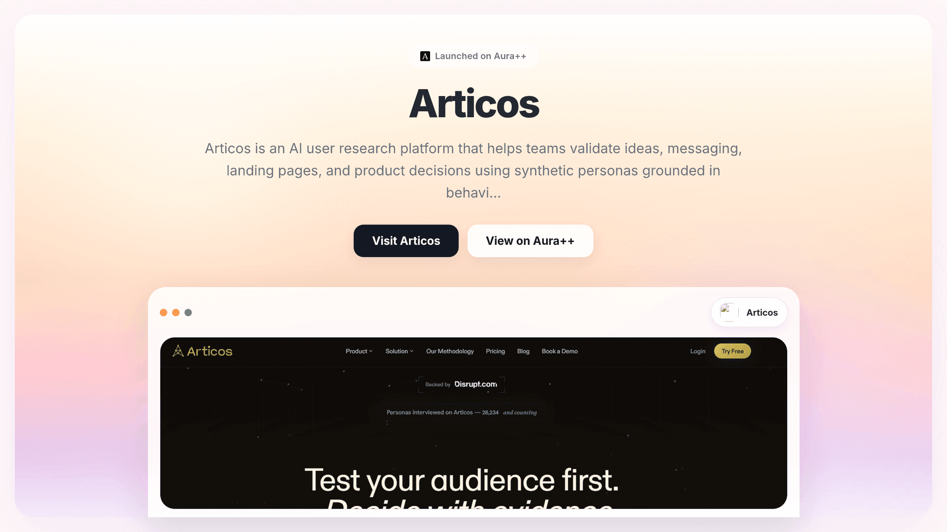 Articos launch story featured image on Aura++