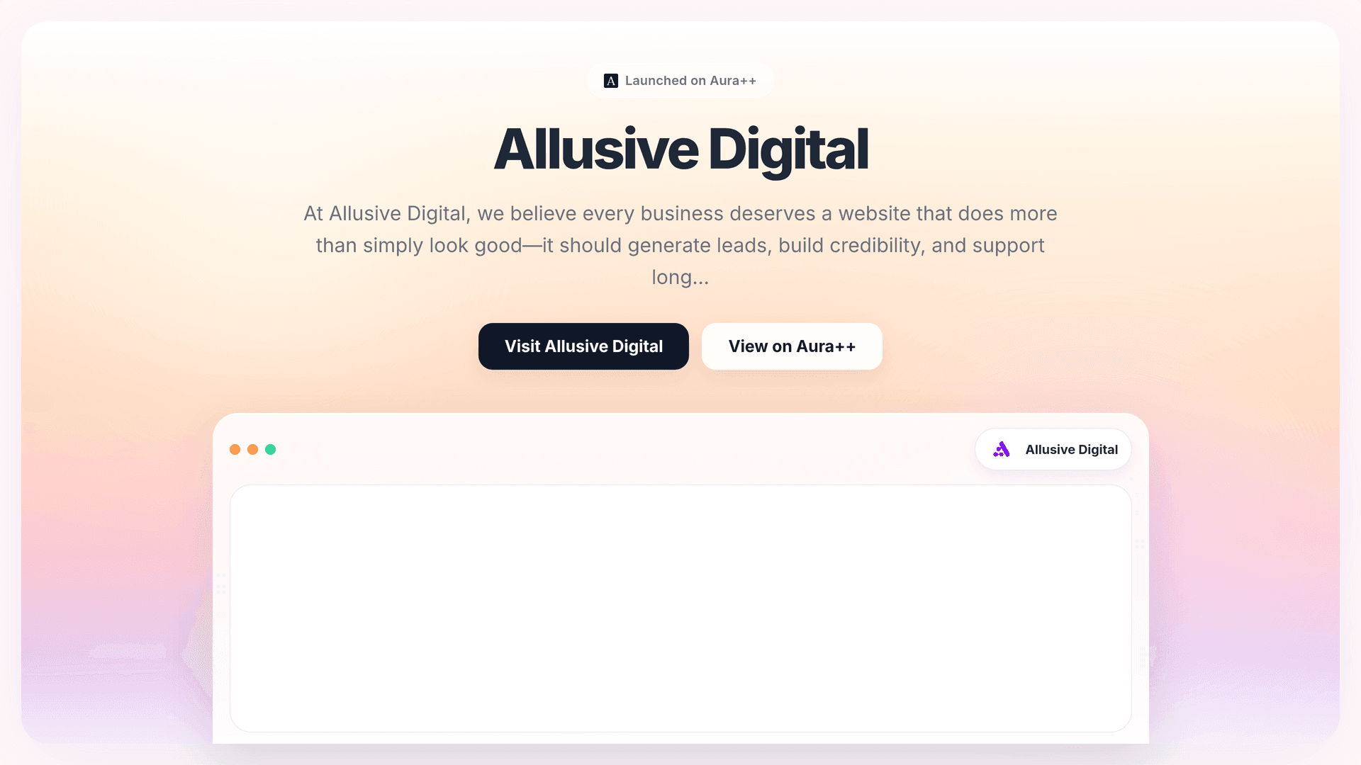 Allusive Digital launch story featured image on Aura++