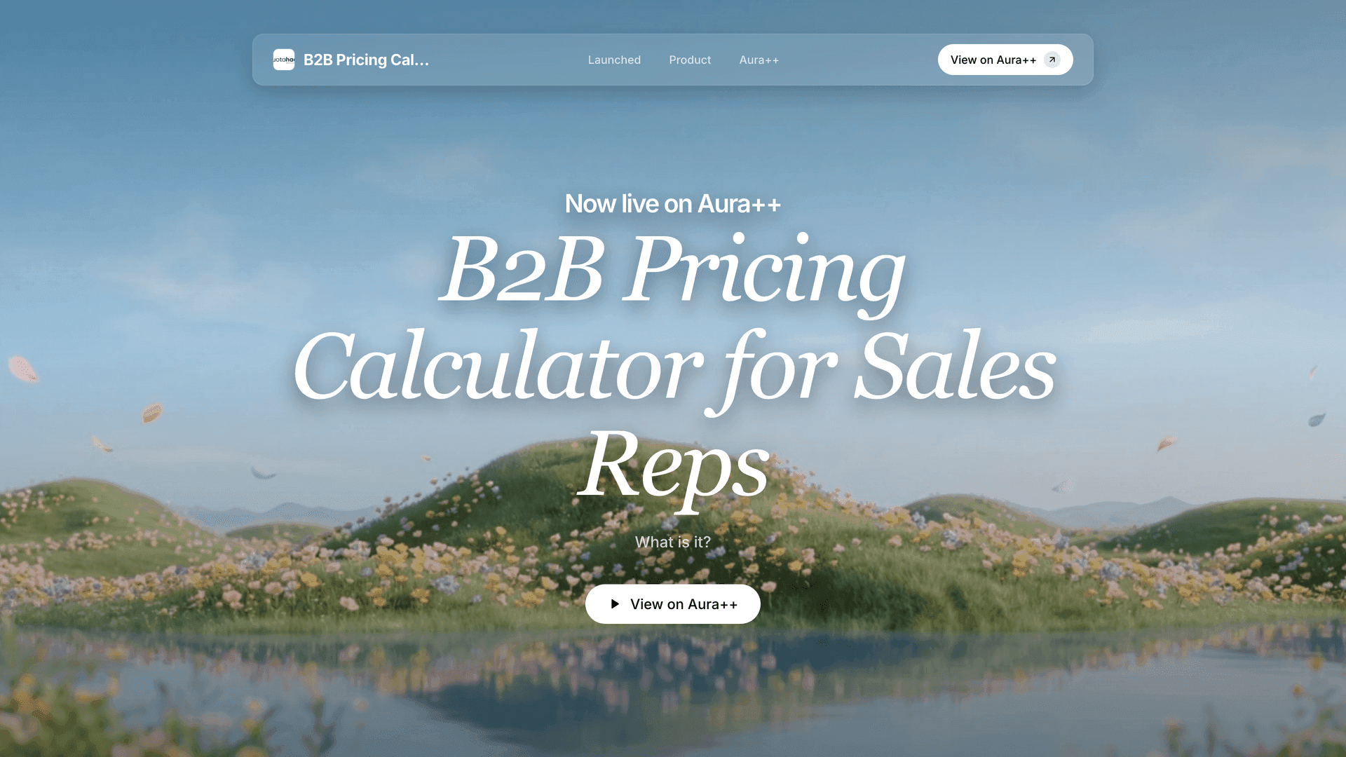 B2B Pricing Calculator for Sales Reps launch story featured image on Aura++