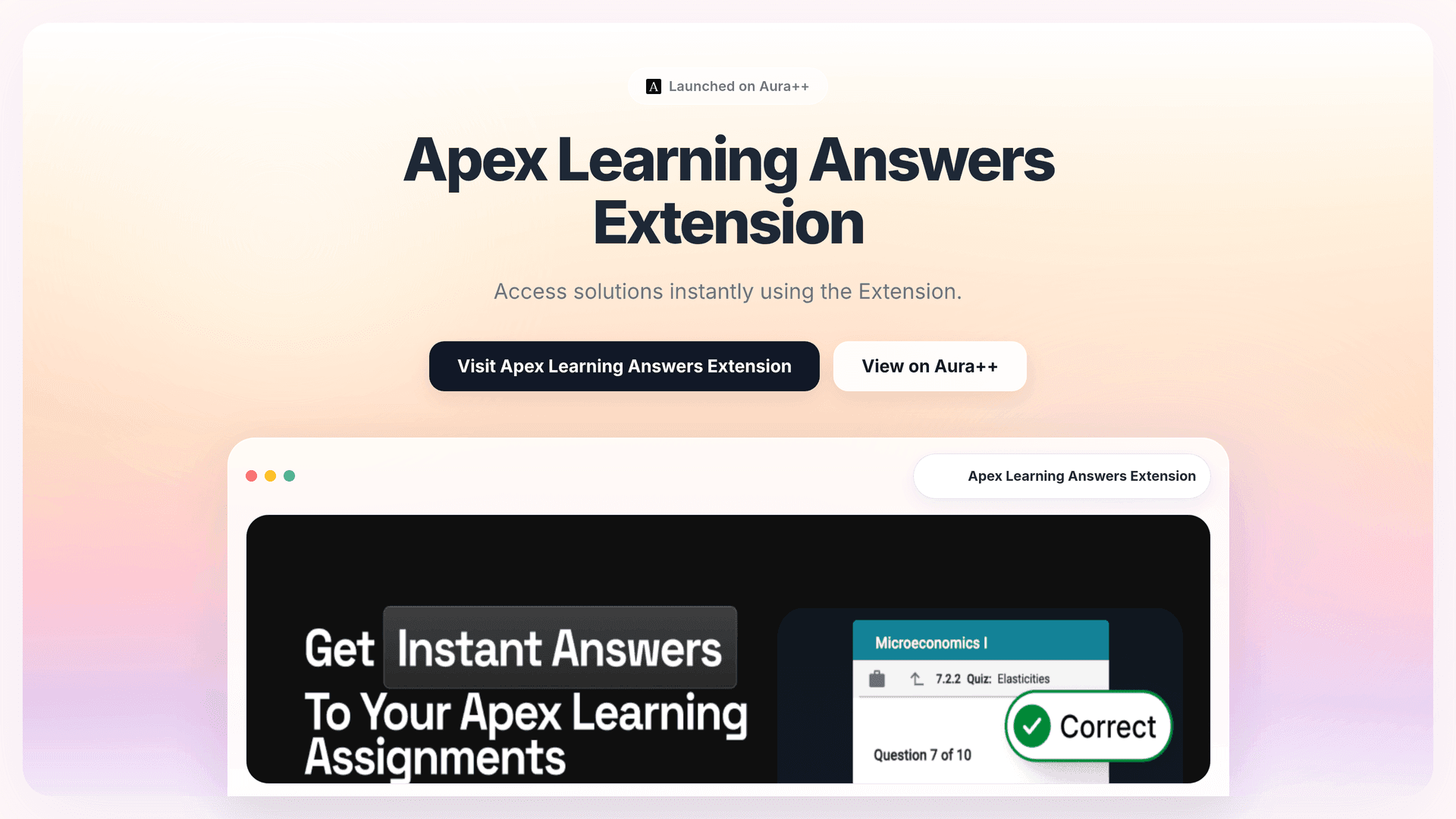 Apex Learning Answers Extension launch story featured image on Aura++