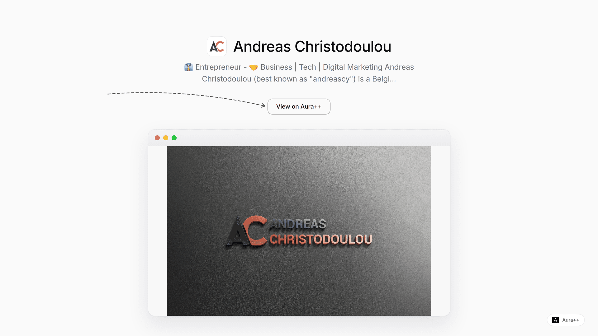 Andreas Christodoulou launch story featured image on Aura++