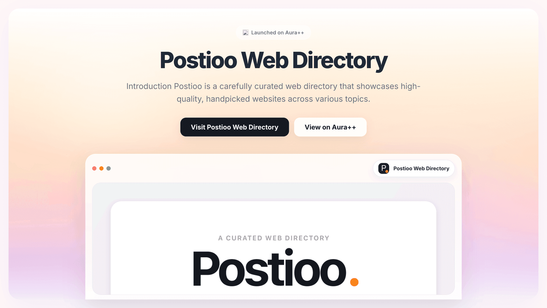 Postioo Web Directory launch story featured image on Aura++