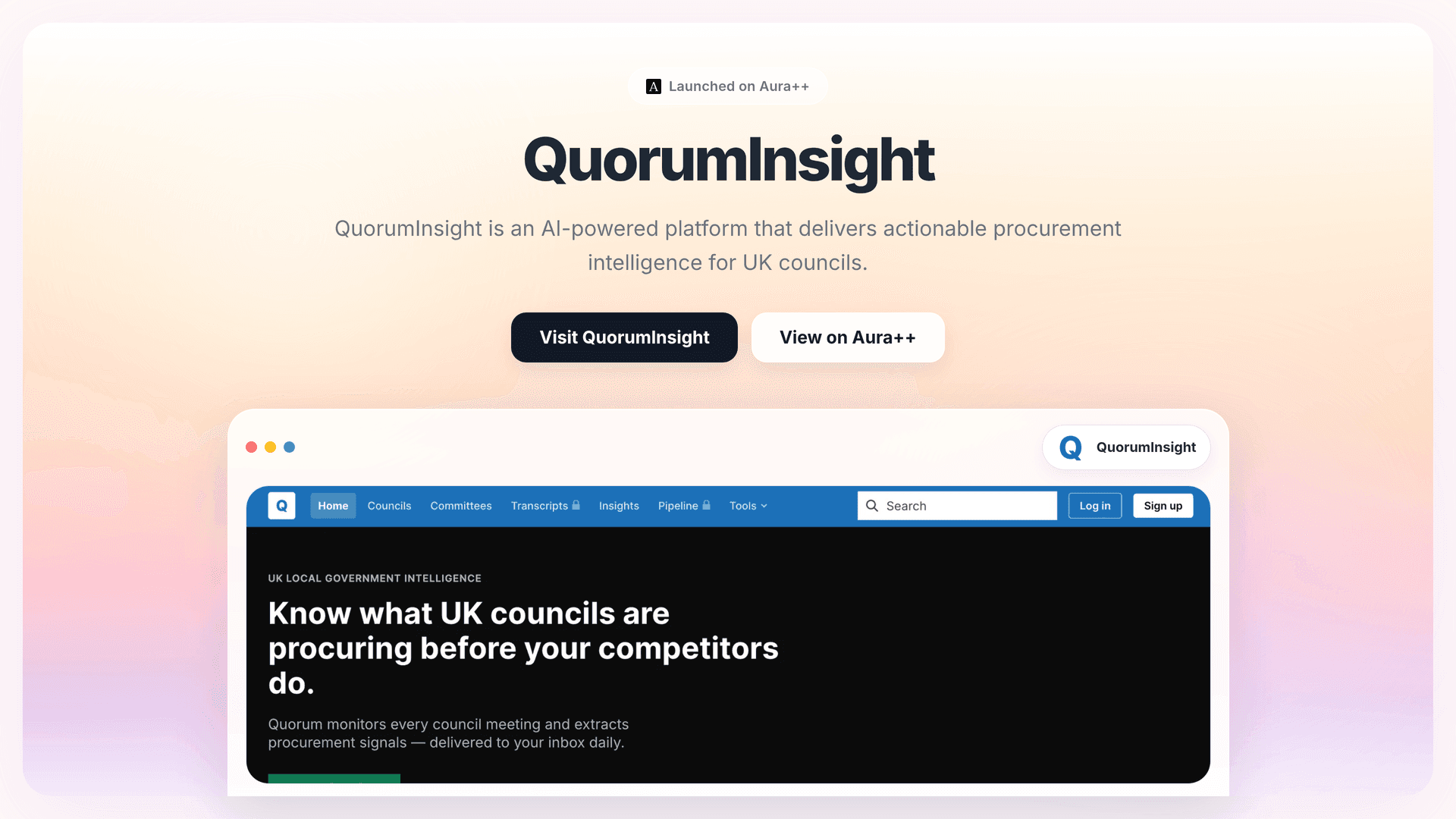 QuorumInsight launch story featured image on Aura++