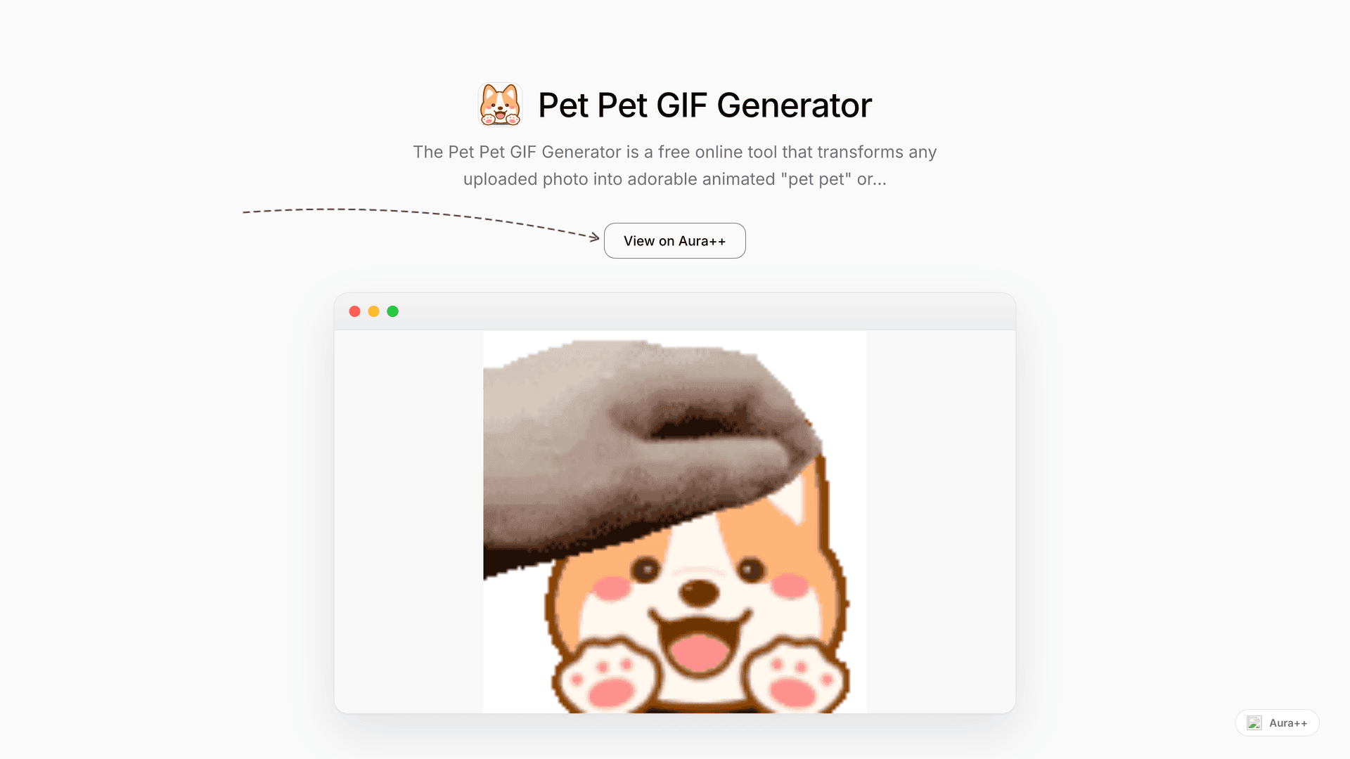 Pet Pet GIF Generator launch story featured image on Aura++