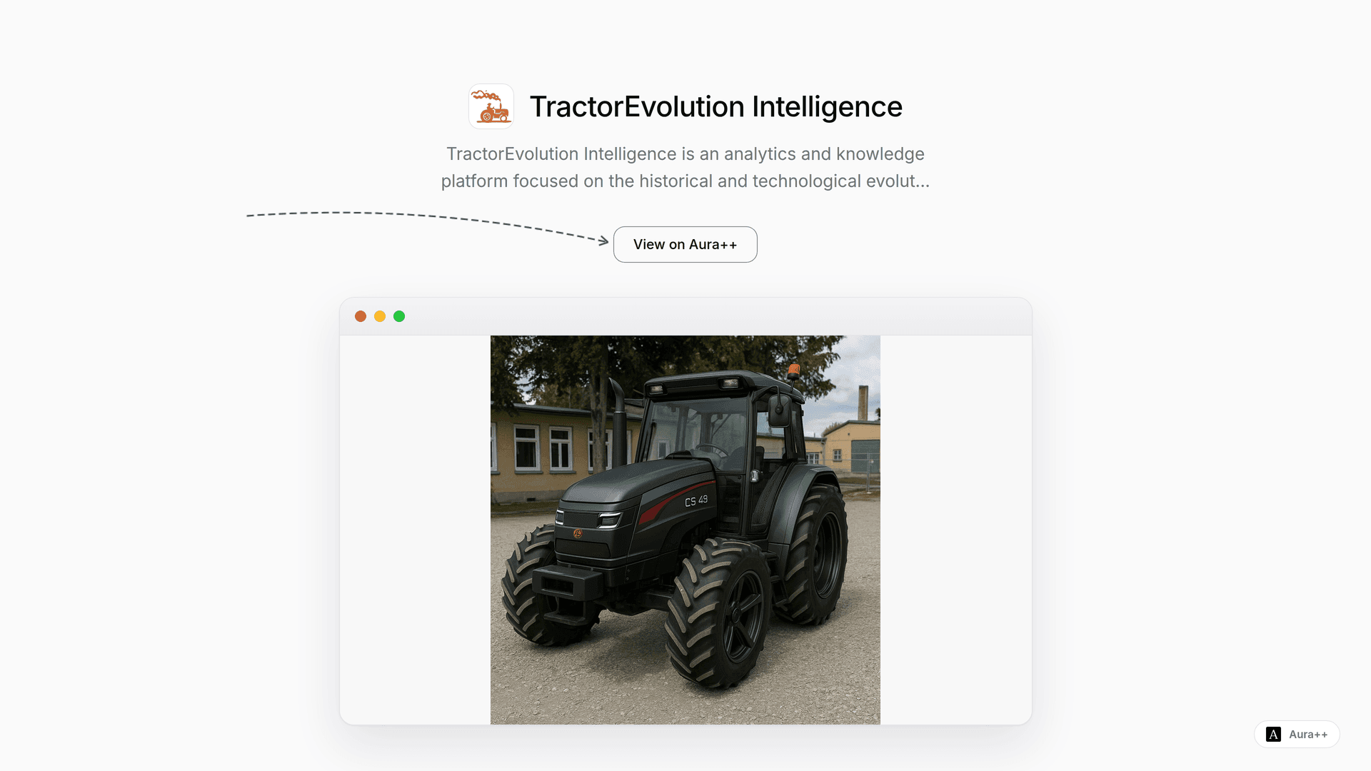 TractorEvolution Intelligence launch story featured image on Aura++