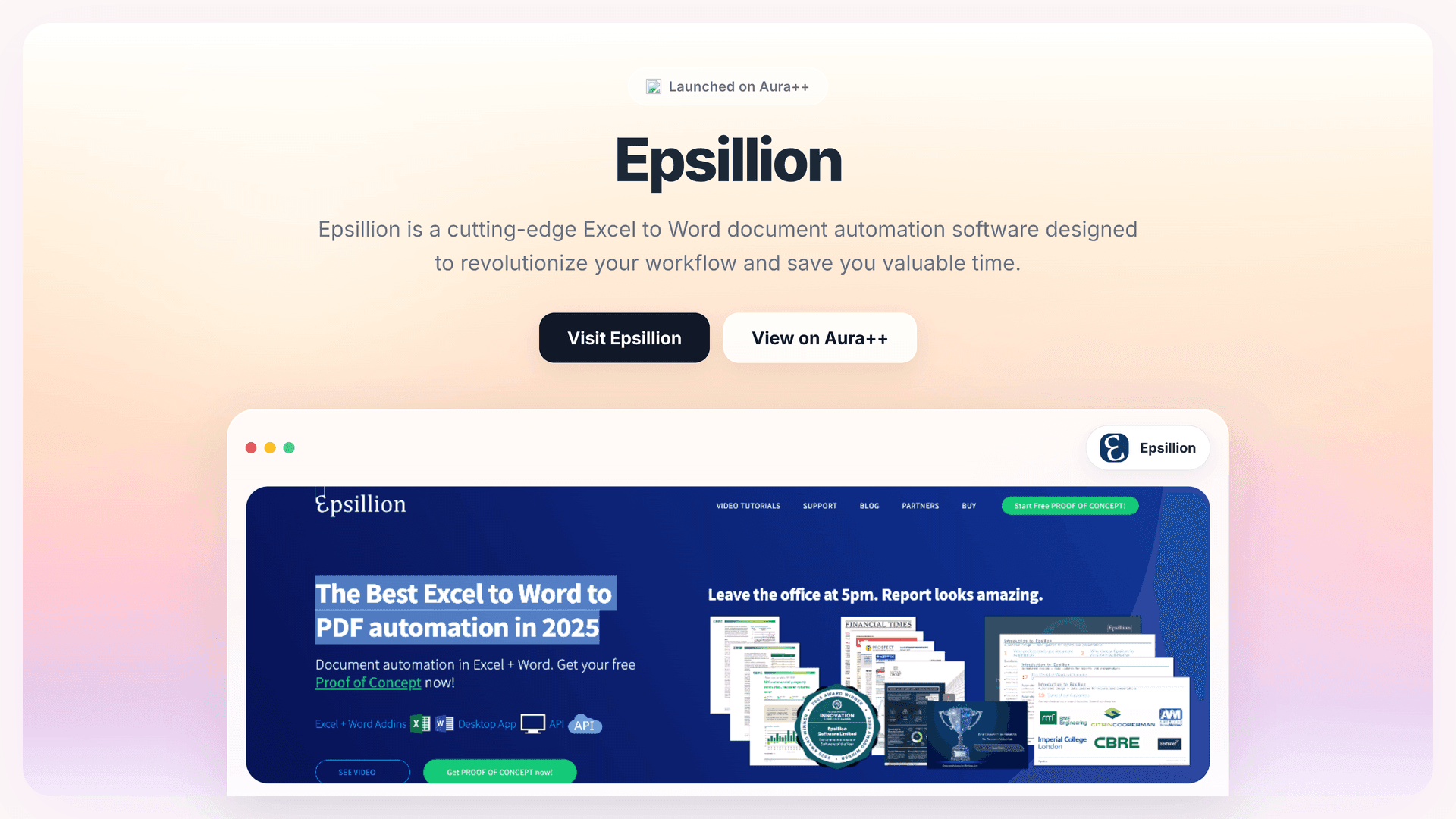 Epsillion launch story featured image on Aura++