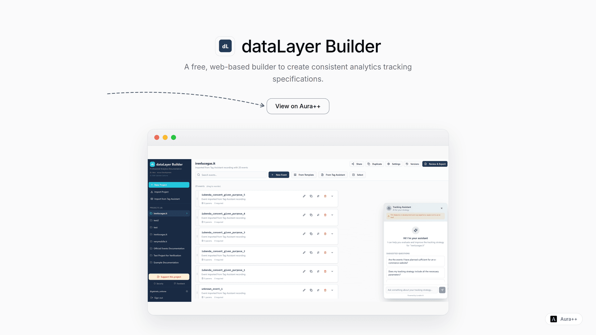 dataLayer Builder launch story featured image on Aura++