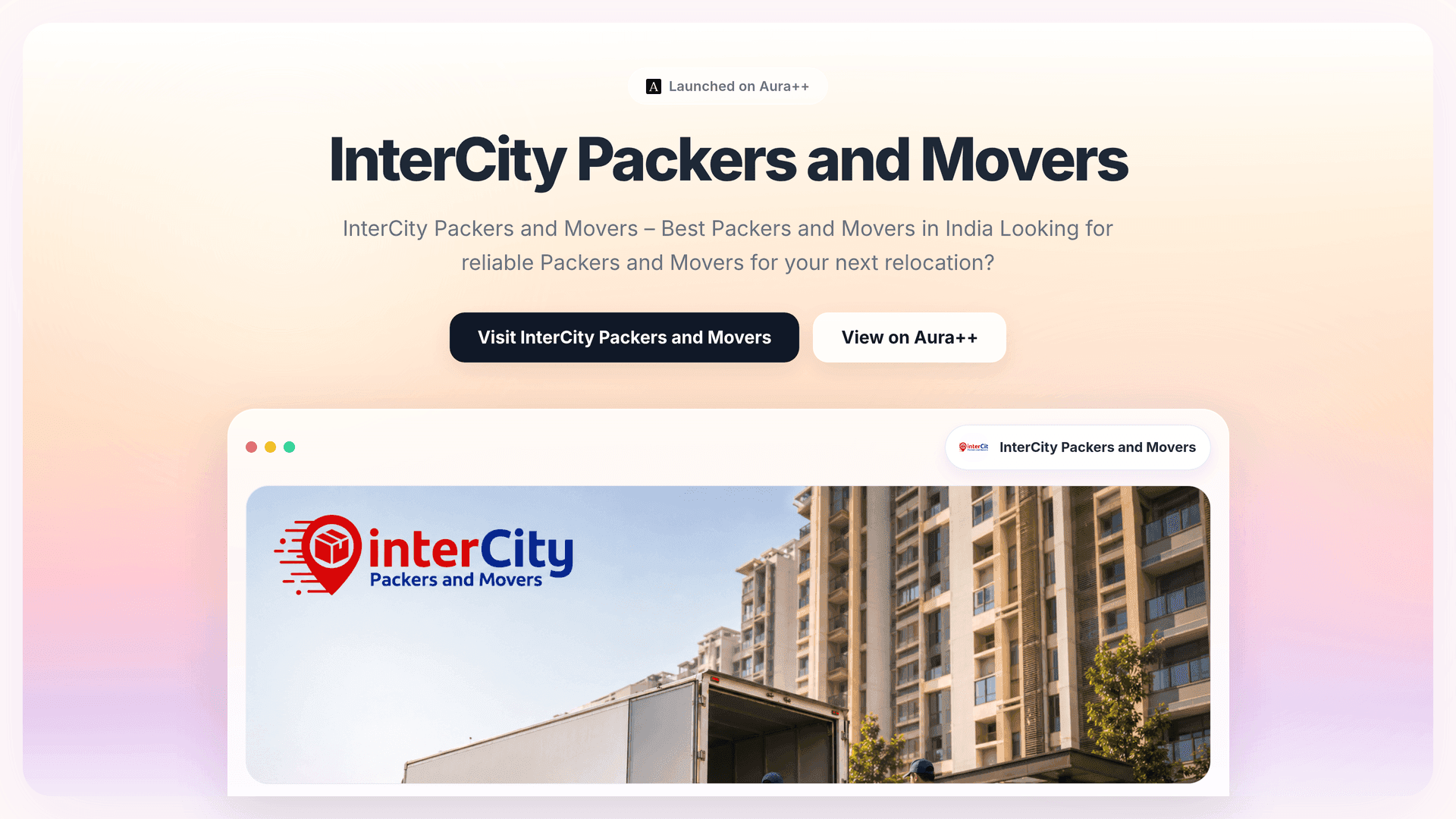 InterCity Packers and Movers launch story featured image on Aura++