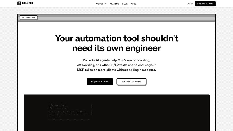 Rallied product preview for startup listing on Aura++
