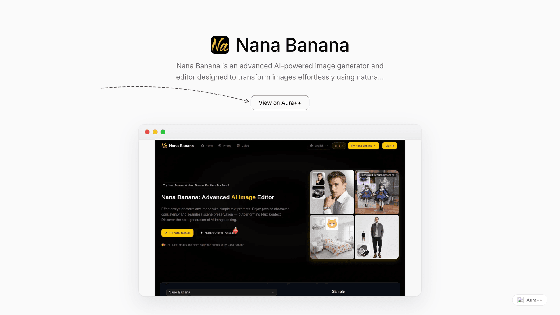 Nana Banana launch story featured image on Aura++