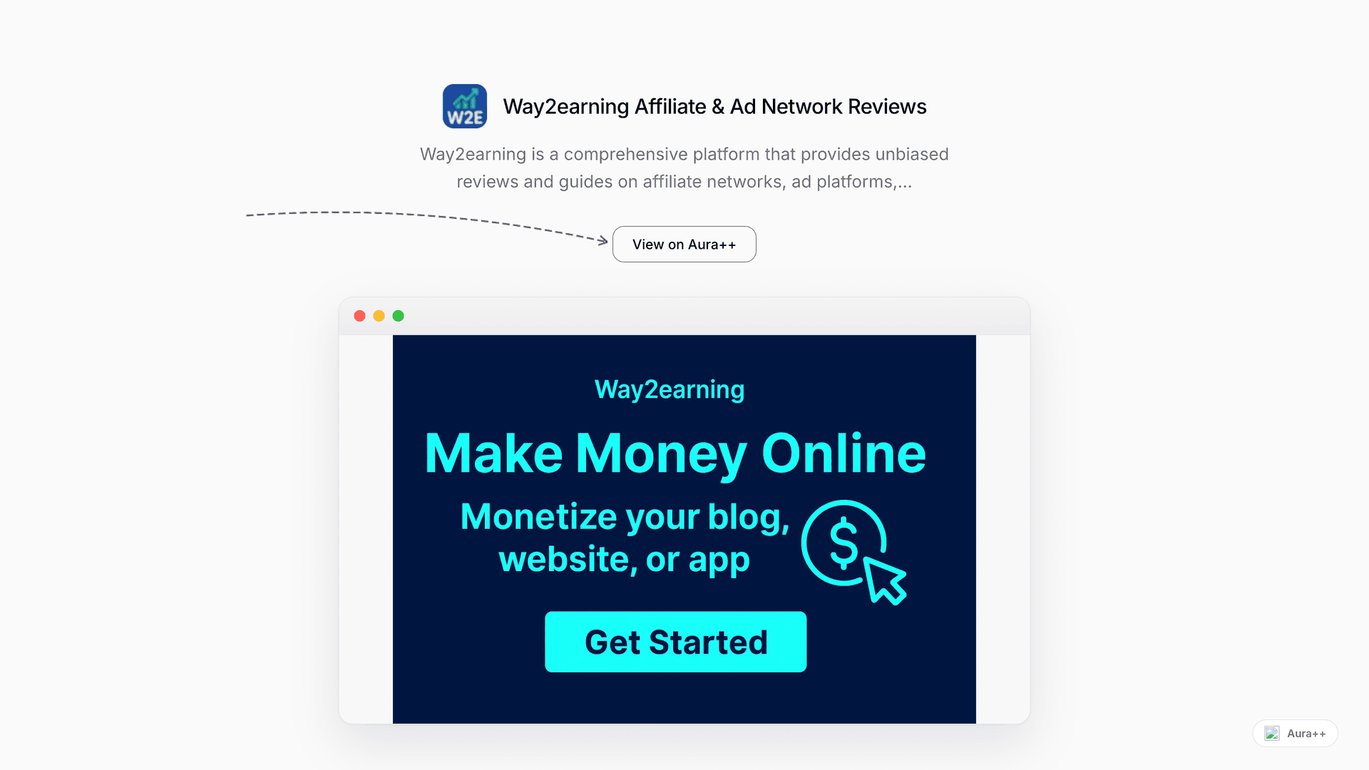 Way2earning Affiliate & Ad Network Reviews launch story featured image on Aura++