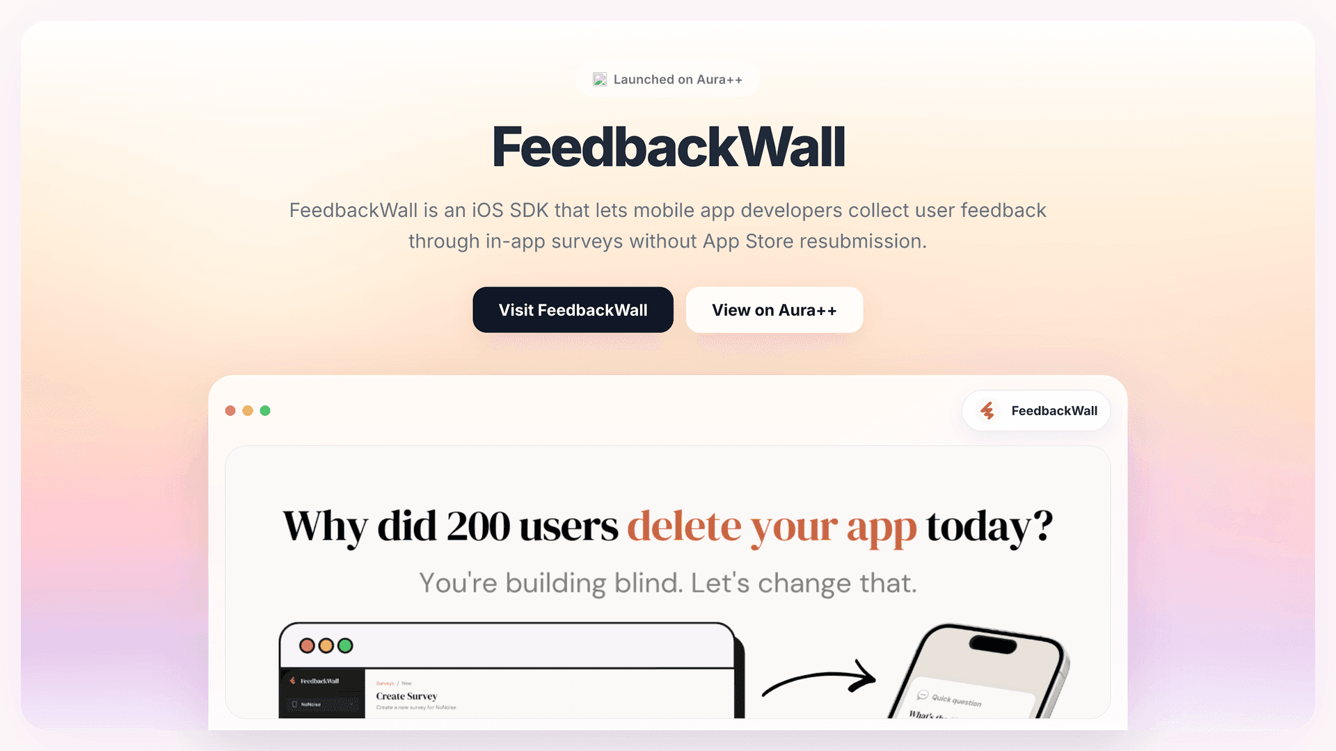 FeedbackWall launch story featured image on Aura++