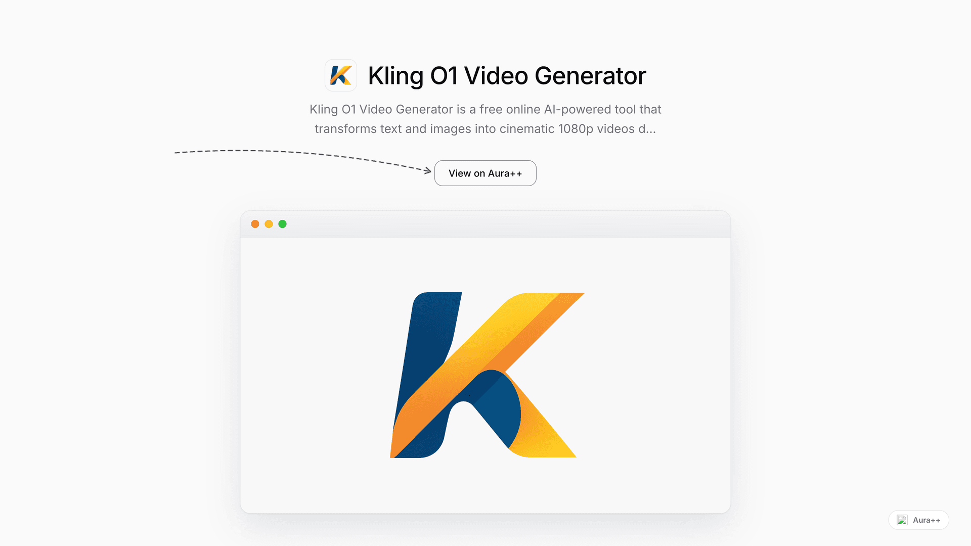 Kling O1 Video Generator launch story featured image on Aura++