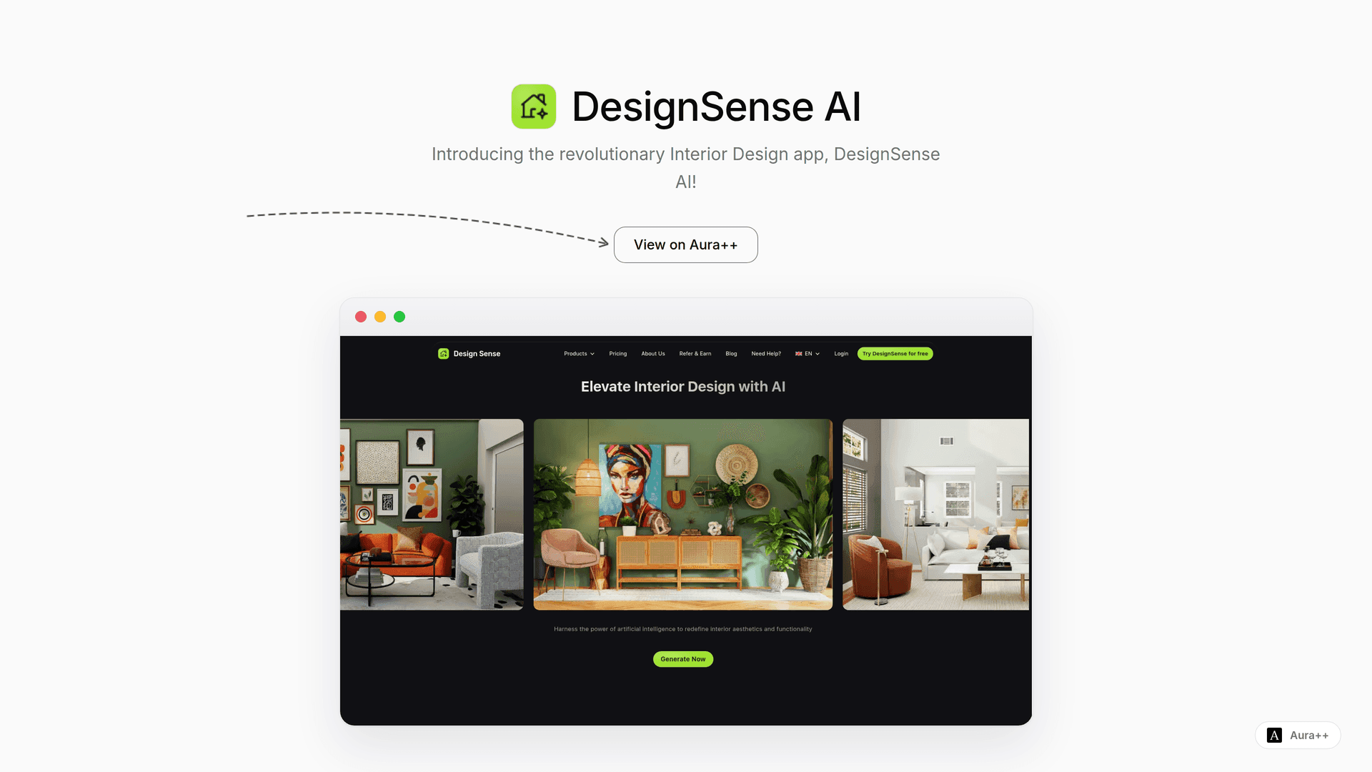 DesignSense AI launch story featured image on Aura++