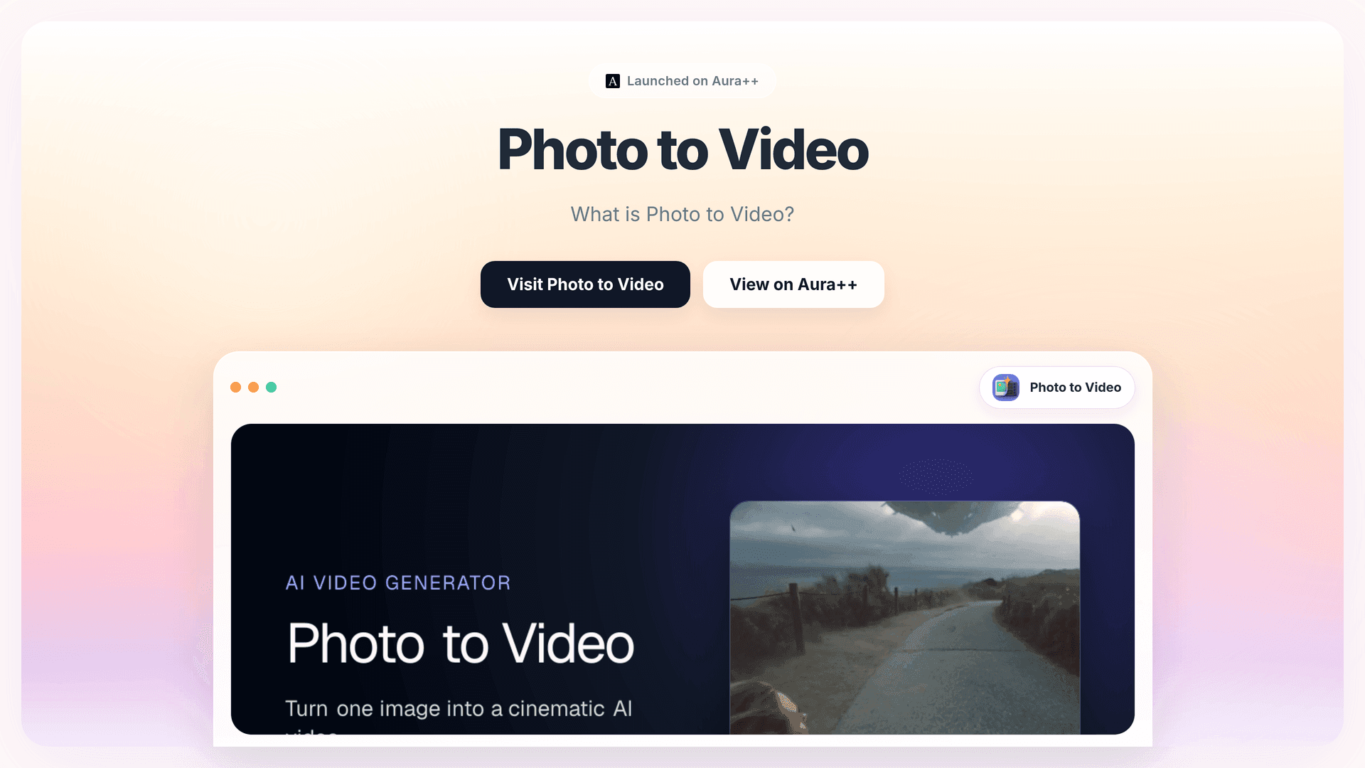 Photo to Video launch story featured image on Aura++