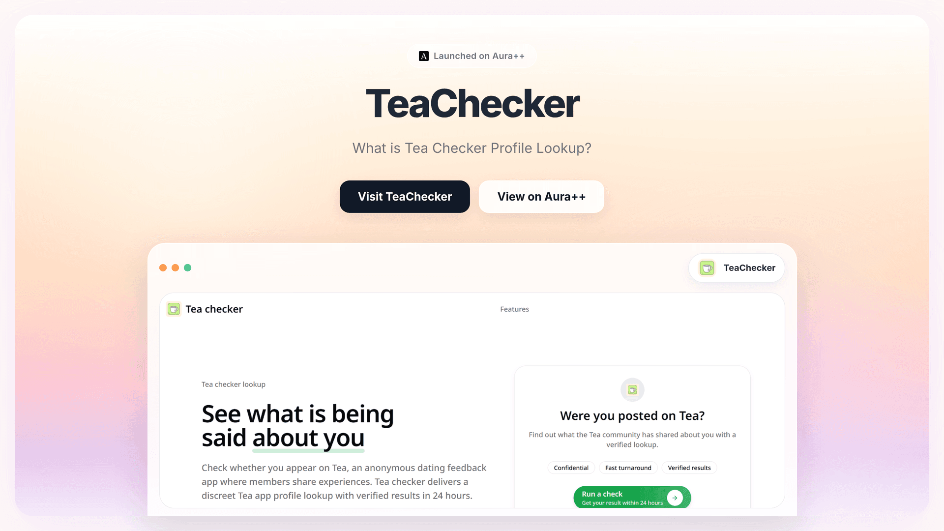 TeaChecker launch story featured image on Aura++