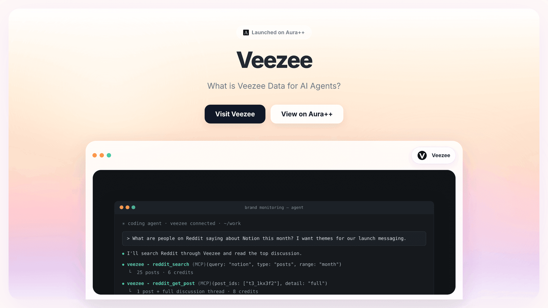 Veezee launch story featured image on Aura++