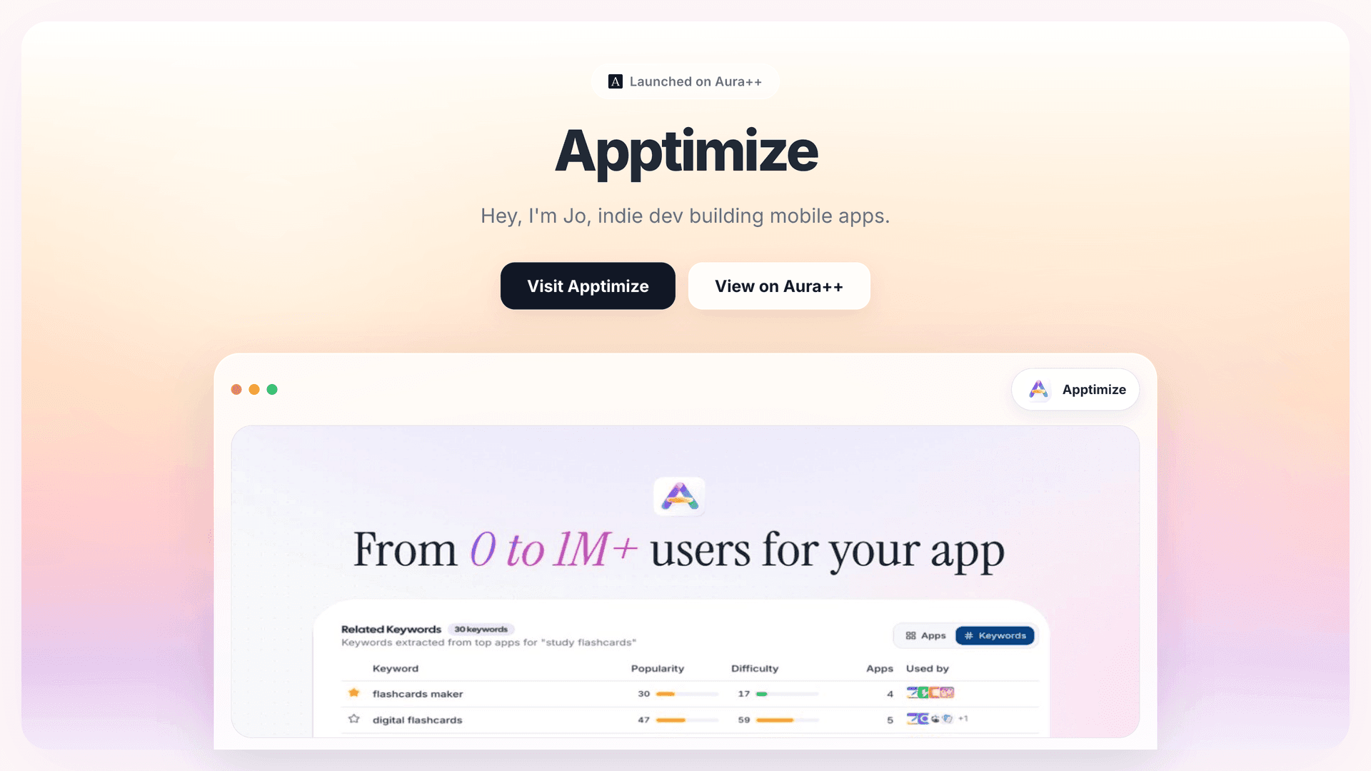 Apptimize launch story featured image on Aura++
