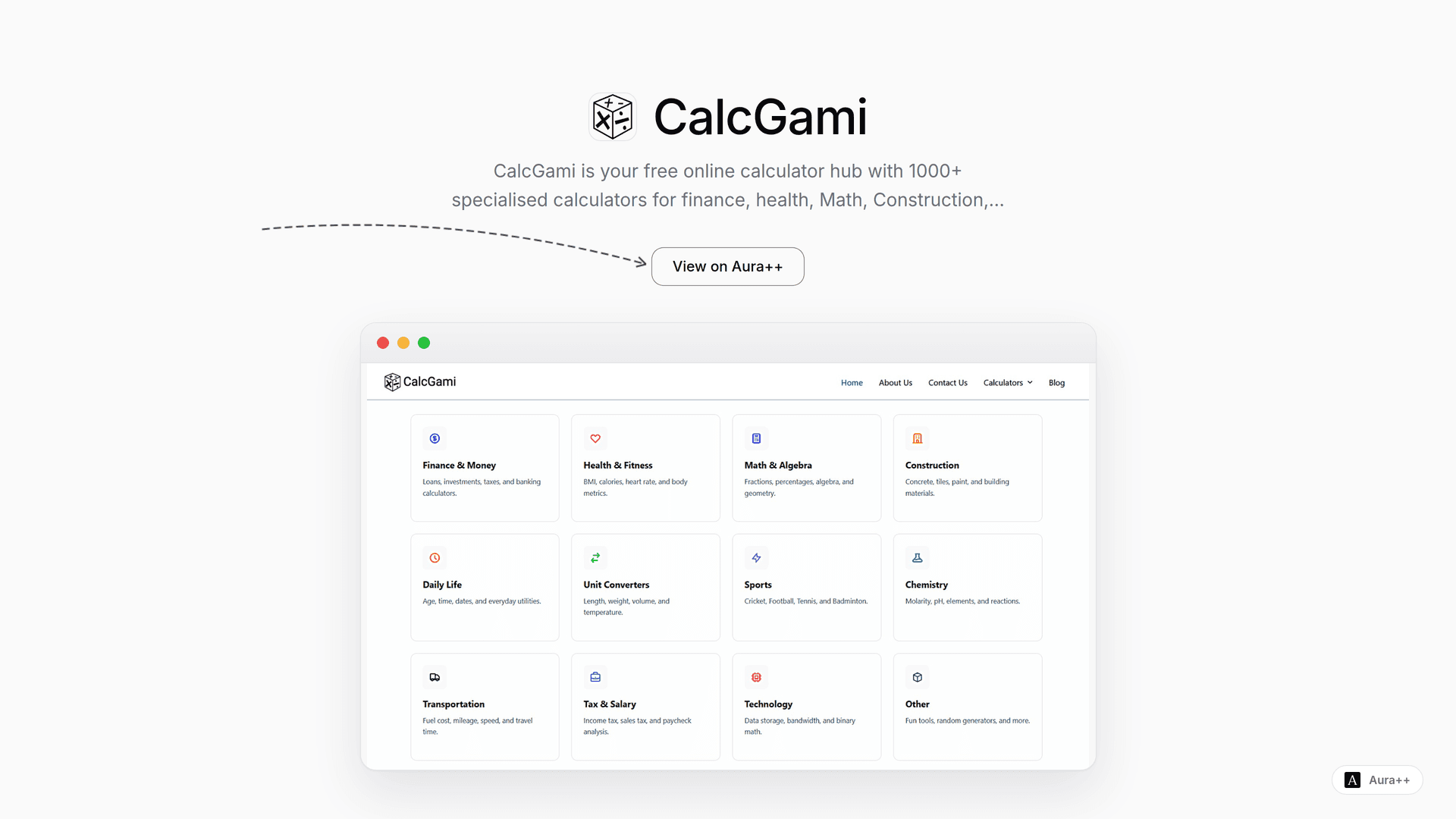 CalcGami launch story featured image on Aura++