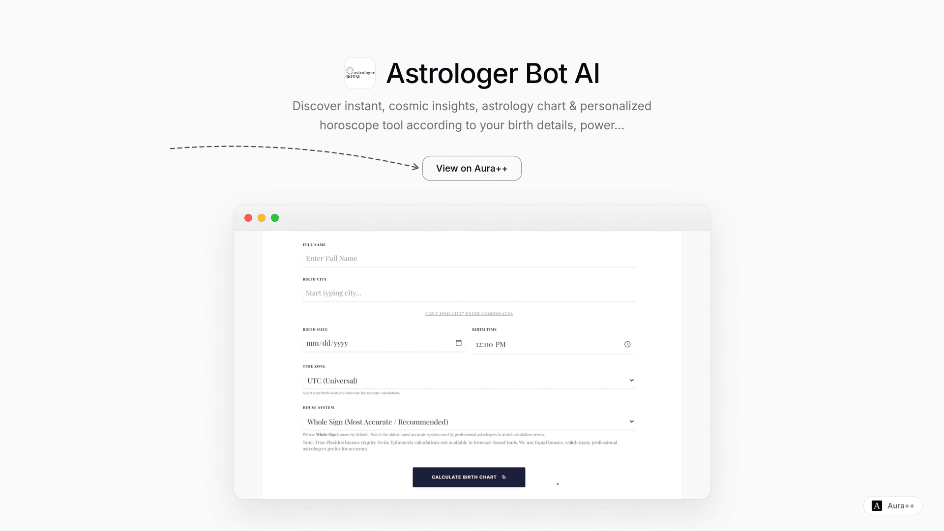 Astrologer Bot AI launch story featured image on Aura++