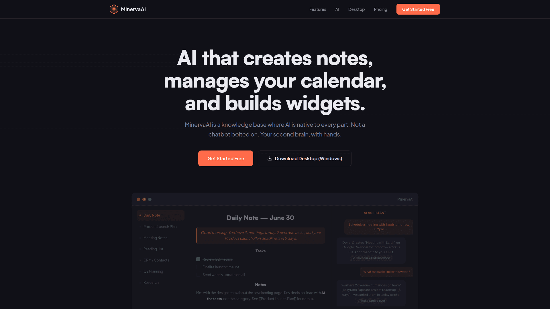 MinervaAI: AI-Powered Knowledge Base & Productivity Tool product preview for startup listing on Aura++