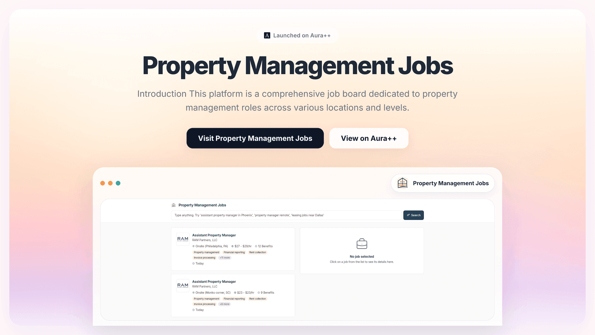 Property Management Jobs launch story featured image on Aura++